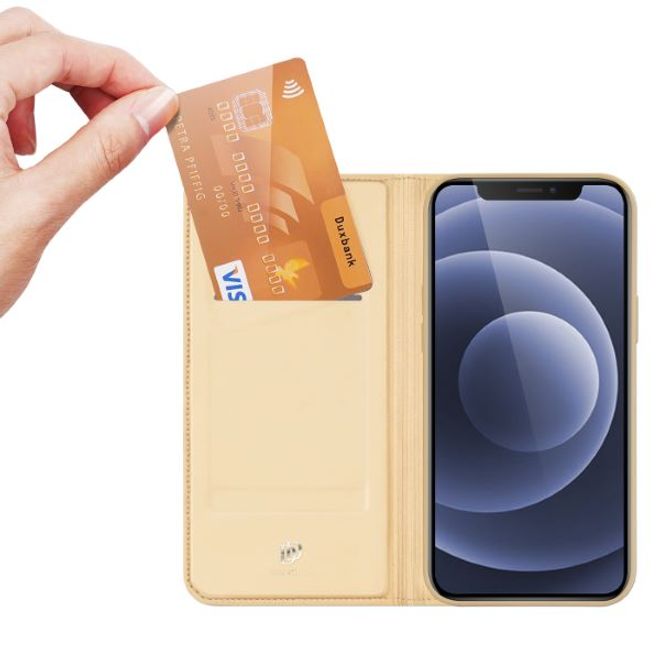 Dux Ducis - iPhone 13 mini Hülle - Handy Bookcover - Skin Pro Series - gold