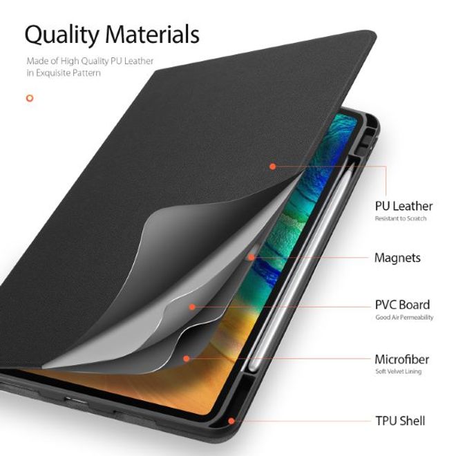Dux Ducis - Huawei MatePad Pro 10.8 (2021 / 2019) Hülle - Leder Smart Flip Case - Domo Series - schwarz