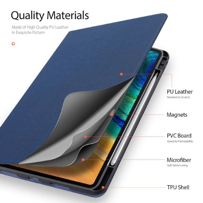 Dux Ducis - Huawei MatePad Pro 10.8 (2021 / 2019) Hülle - Leder Smart Flip Case - Domo Series - blau