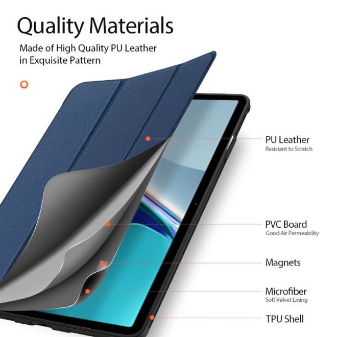 Dux Ducis - Huawei MatePad 11 (2021) Hülle - Leder Smart Flip Case - Domo Series - blau