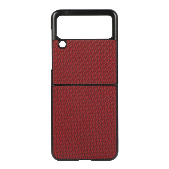 Samsung Galaxy Z Flip3 5G Hülle - Carbon Fiber Hardcase - rot