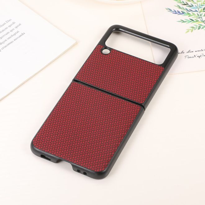 Samsung Galaxy Z Flip3 5G Hülle - Carbon Fiber Hardcase - rot