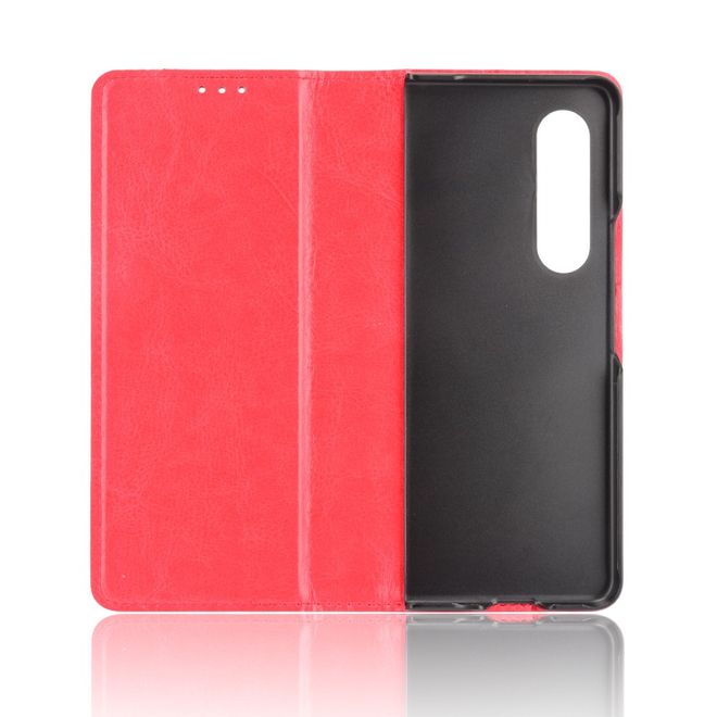 Samsung Galaxy Z Fold3 Hülle - Retro Leder Bookcover - rot