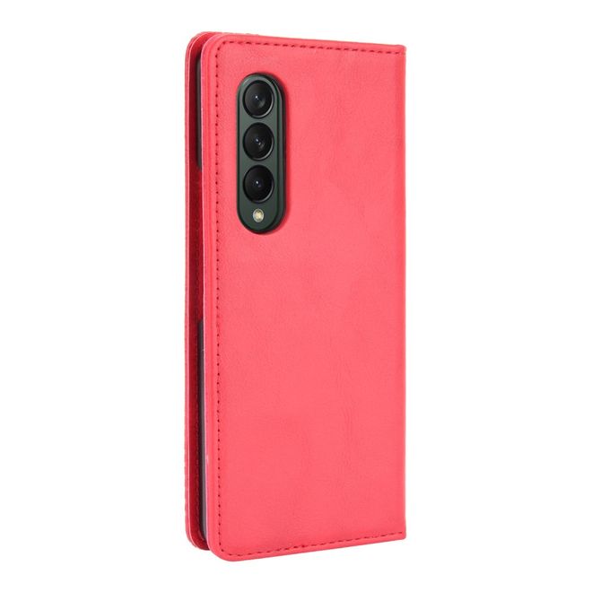Samsung Galaxy Z Fold3 Hülle - Retro Leder Bookcover - rot