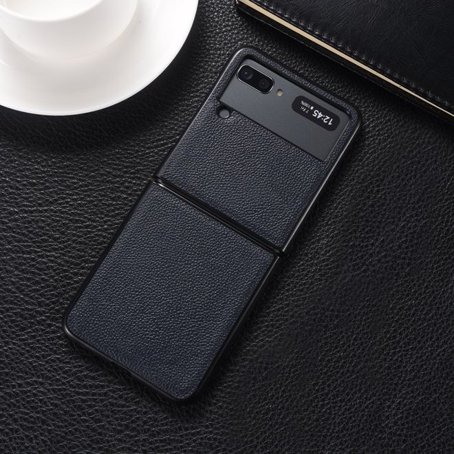 Samsung Galaxy Z Flip3 5G Hülle - Echtleder Hardcase - blau