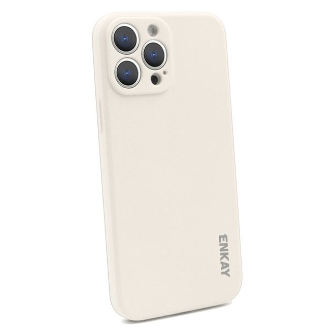 Enkay - iPhone 13 Pro Max Hülle - Silikon Softcase - Solid Color Series - beige