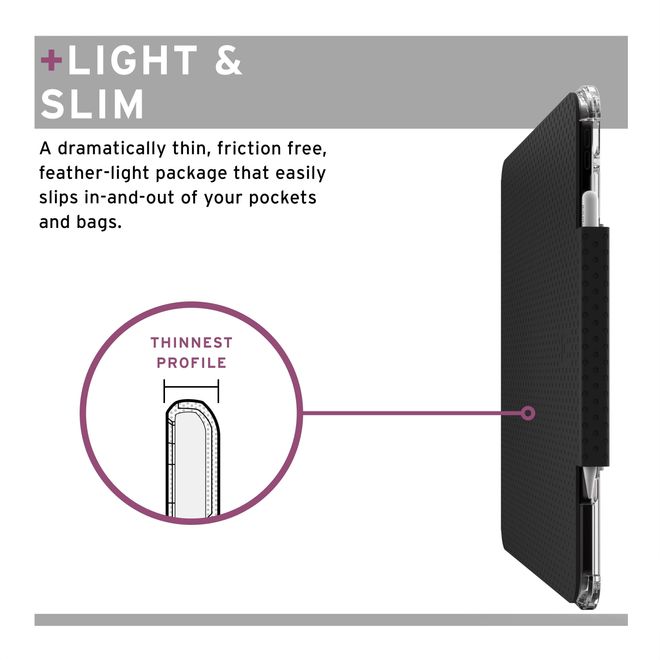 UAG - iPad Pro 12.9 (2022 / 2021) Hülle - mobiles Bookcover - Lucent Series - schwarz/grau
