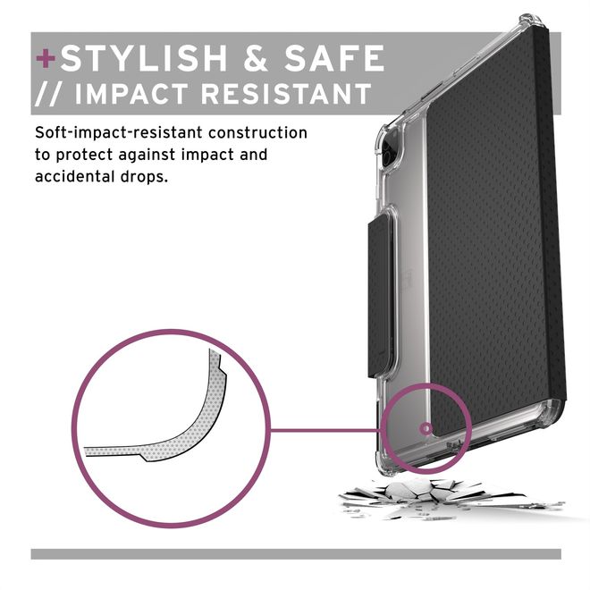 UAG - iPad Pro 12.9 (2022 / 2021) Hülle - mobiles Bookcover - Lucent Series - schwarz/grau