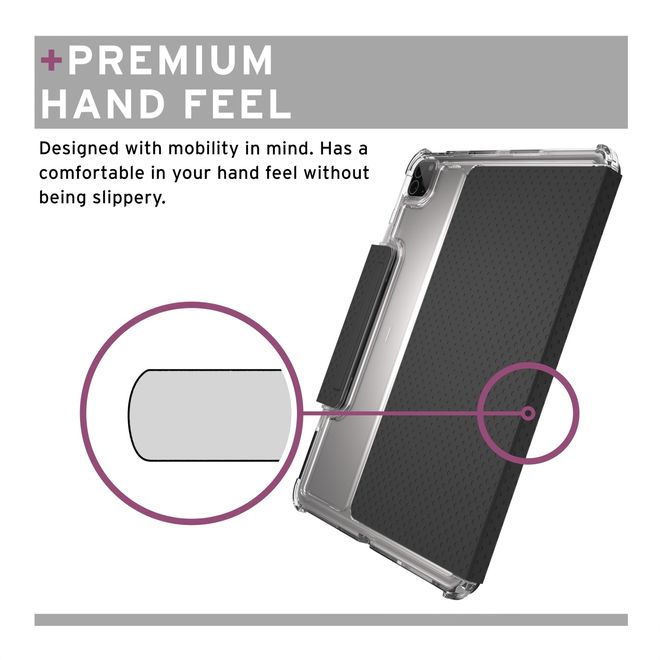 UAG - iPad Pro 12.9 (2022 / 2021) Hülle - mobiles Bookcover - Lucent Series - schwarz/grau