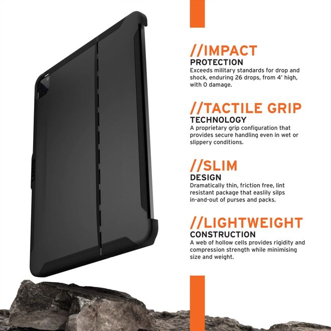 UAG - iPad Pro 12.9 (2022 / 2021) Hülle - robustes Bookcover - Scout Series - schwarz