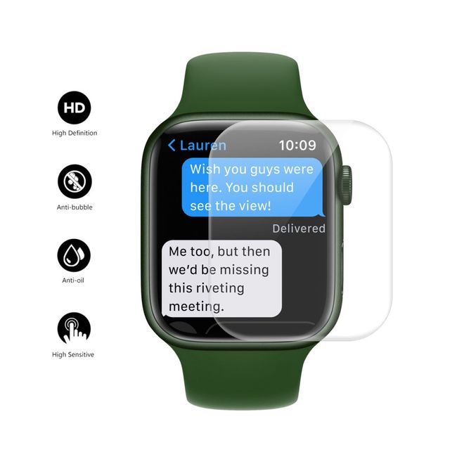 Enkay - Apple Watch (45mm) Schutzfolie - Vollabdeckung - transparent