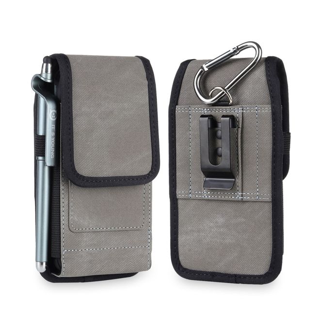 Universelles Etui mit Gürtelclip & RFID Blocking - für 6.0 - 7.0 Zoll Smartphones - grau