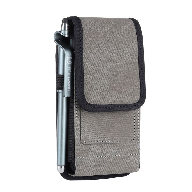 Universelles Etui mit Gürtelclip & RFID Blocking - für 6.0 - 7.0 Zoll Smartphones - grau