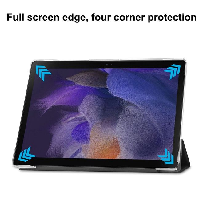 Samsung Galaxy Tab A8 (2021) Leder Hülle - dreifach faltbar - schwarz