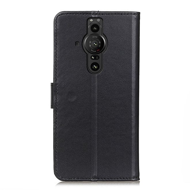 Sony Xperia Pro-I Handy Hülle - Classic II Leder Bookcover Series - schwarz