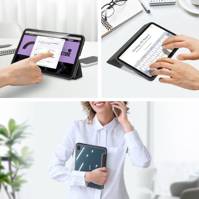 Dux Ducis - Nokia T20 Hülle - Leder Bookcover - Toby Series - schwarz