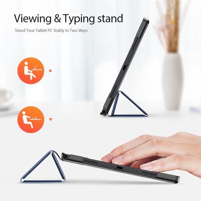 Dux Ducis - Samsung Galaxy Tab A8 (2021) Hülle - Leder Smart Flip Case - Domo Series - blau