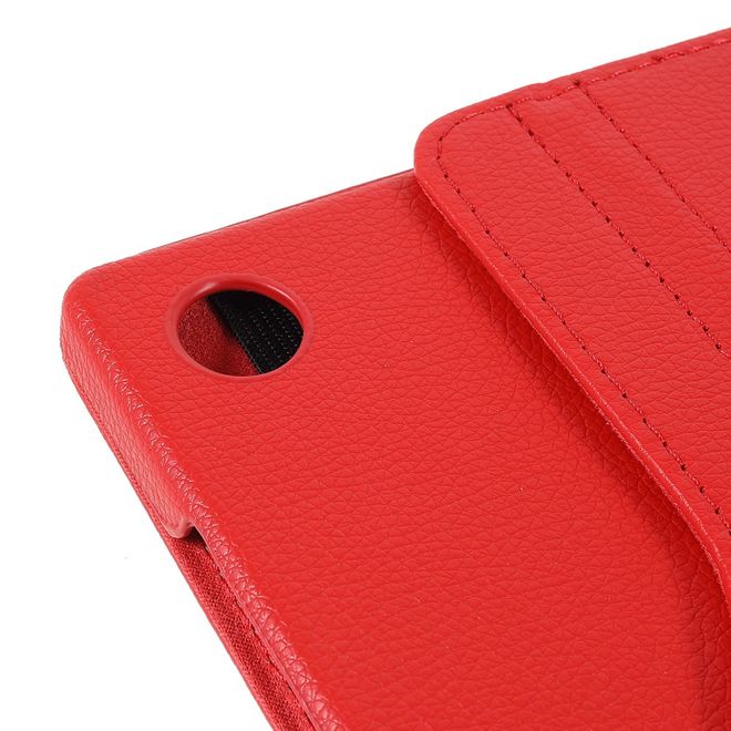 Samsung Galaxy Tab A8 (2021) Hülle - 360° rotierbares Case aus Leder - rot