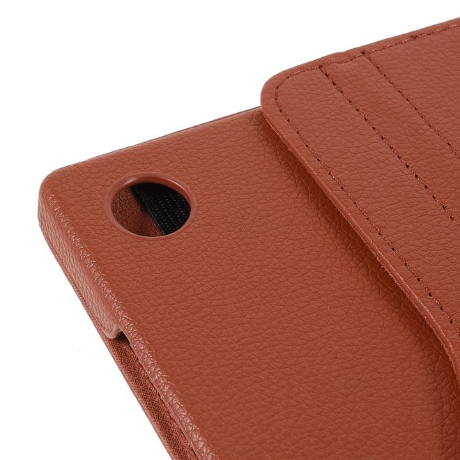 Samsung Galaxy Tab A8 (2021) Hülle - 360° rotierbares Case aus Leder - braun