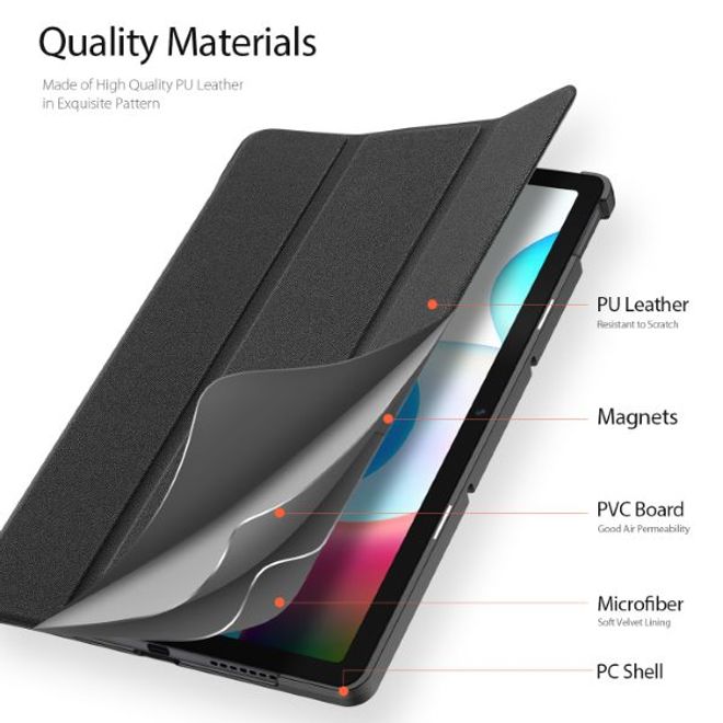 Dux Ducis - Realme Pad Hülle - Leder Smart Flip Case - Domo Series - schwarz