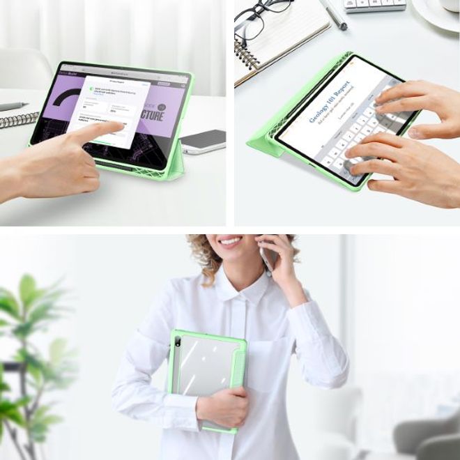 Dux Ducis - Samsung Galaxy Tab S8 / Galaxy Tab S7 Hülle - Leder Bookcover - Toby Series - grün