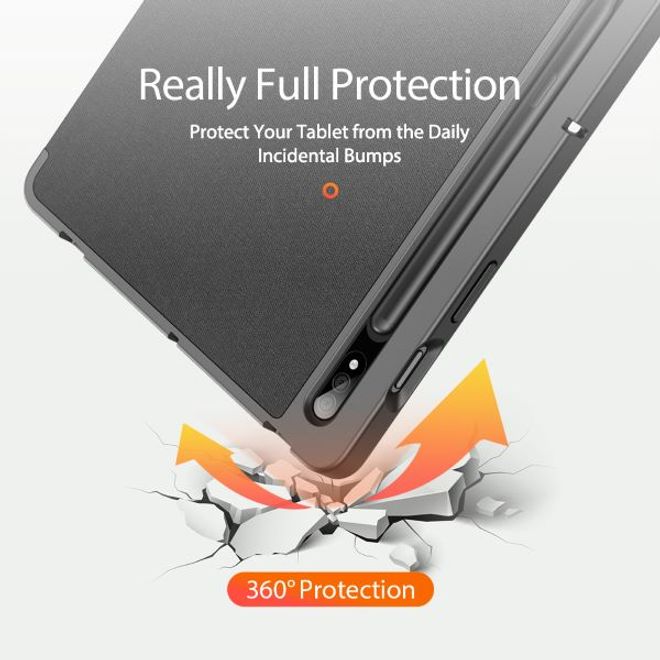 Dux Ducis - Samsung Galaxy Tab S8 / Galaxy Tab S7 Hülle - Leder Smart Flip Case - Domo Series - schwarz