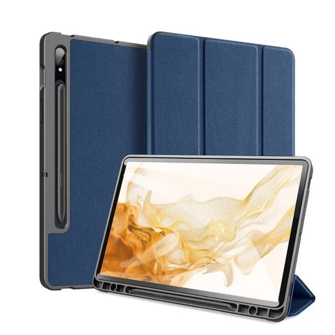 Dux Ducis - Samsung Galaxy Tab S8 / Galaxy Tab S7 Hülle - Leder Smart Flip Case - Domo Series - blau