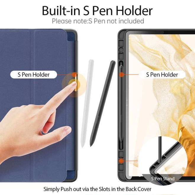 Dux Ducis - Samsung Galaxy Tab S8 / Galaxy Tab S7 Hülle - Leder Smart Flip Case - Domo Series - blau