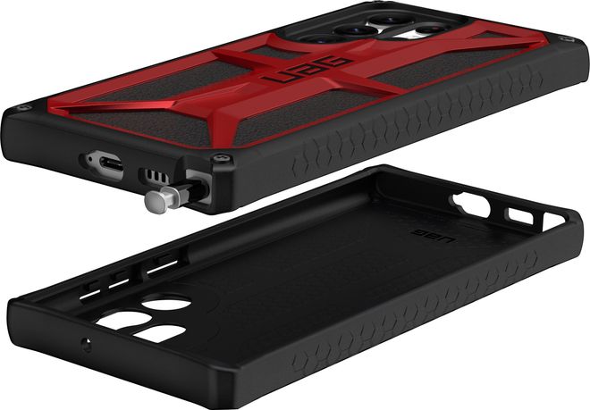UAG - Samsung Galaxy S22 Ultra Hülle - Robustes Backcover - Monarch Case - crimson
