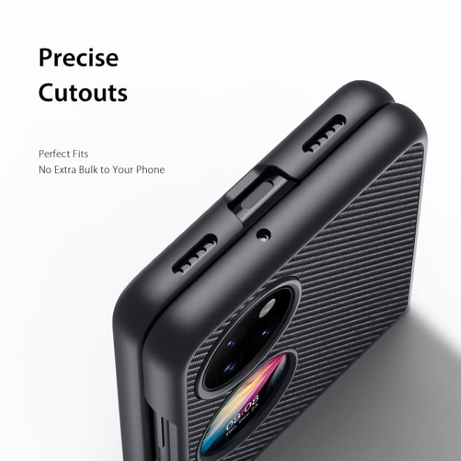 Dux Ducis - Huawei P50 Pocket Hülle - Schickes Hardcase - Fino Series - schwarz