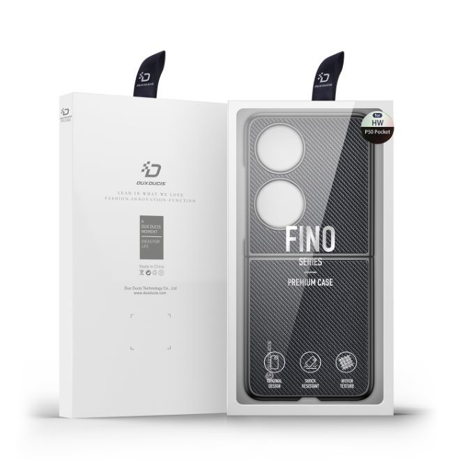 Dux Ducis - Huawei P50 Pocket Hülle - Schickes Hardcase - Fino Series - schwarz