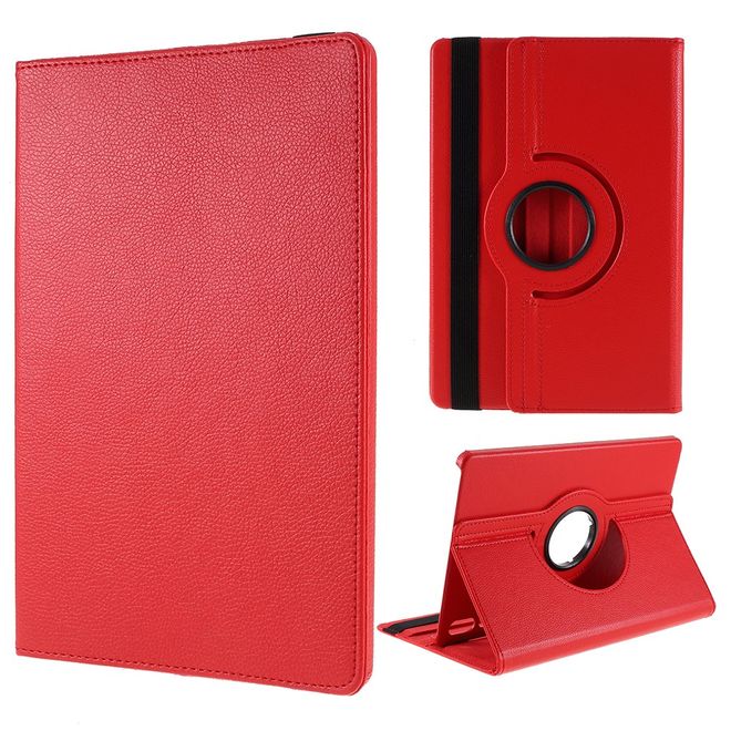 Samsung Galaxy Tab S8+ Hülle - 360° rotierbares Case aus Leder - rot