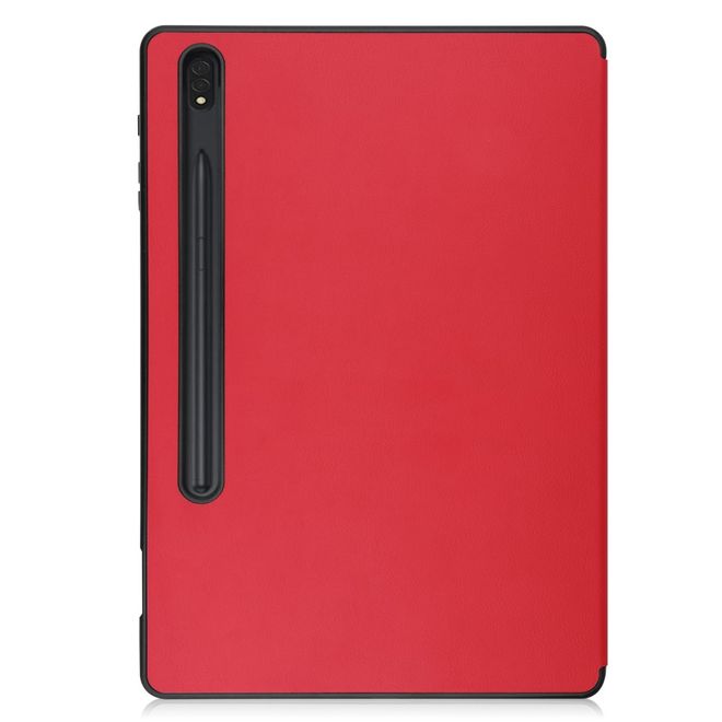 Samsung Galaxy Tab S8+ Leder Hülle - dreifach faltbar - rot