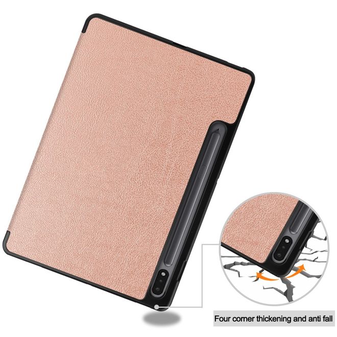 Samsung Galaxy Tab S8 Leder Hülle - dreifach faltbar - rosegold