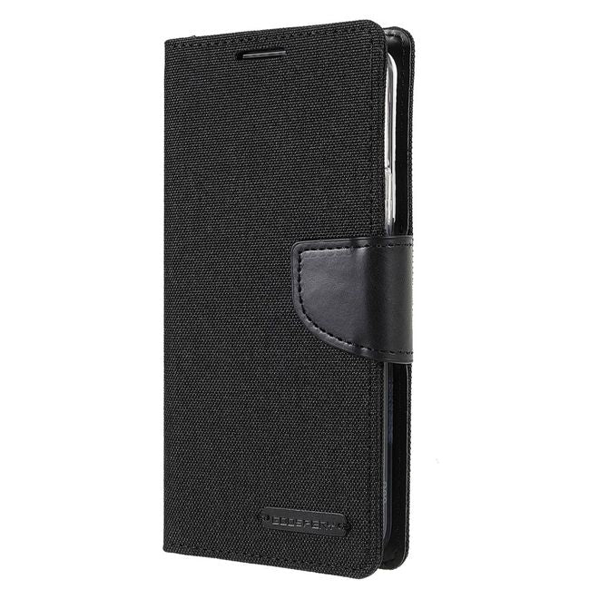 Goospery - Samsung Galaxy S22+ Hülle - Bookcover - Canvas Diary Series - schwarz