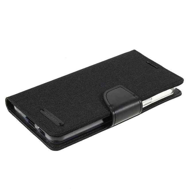 Goospery - Samsung Galaxy S22+ Hülle - Bookcover - Canvas Diary Series - schwarz