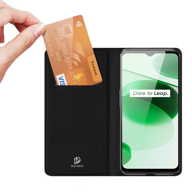 Dux Ducis - Realme C35 Hülle - Handy Bookcover - Skin Pro Series - schwarz