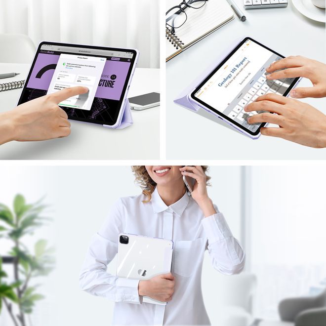 Dux Ducis - iPad Pro 11 (2022 / 2021 / 2020 / 2018) Hülle - Leder Bookcover - Copa Series - purpur