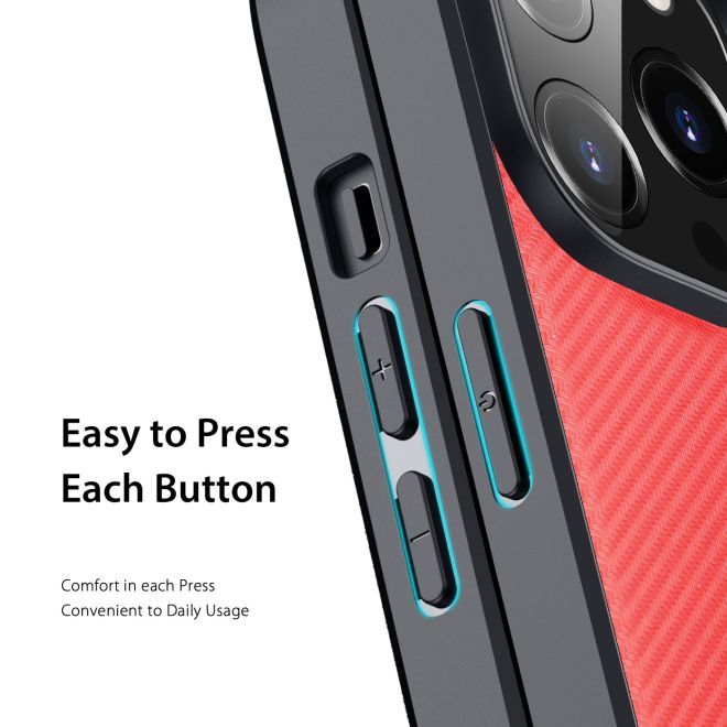 Dux Ducis - iPhone 14 Pro Hülle - Schickes Hardcase - Fino Series - rot