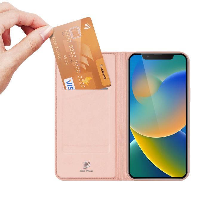 Dux Ducis - iPhone 14 Hülle - Handy Bookcover - Skin Pro Series - rosa