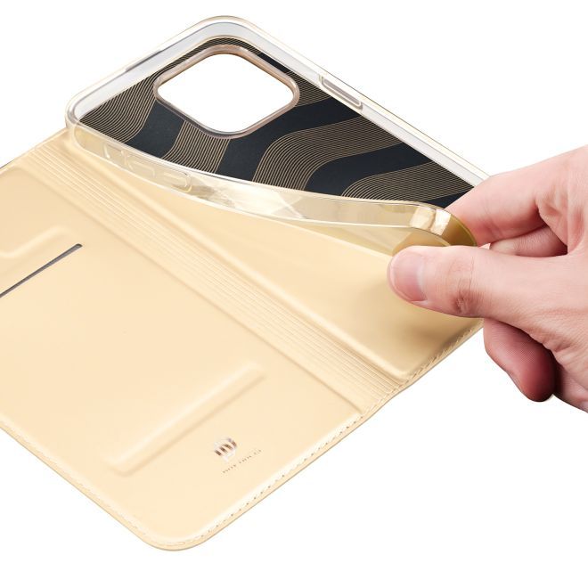 Dux Ducis - iPhone 14 Pro Max Hülle - Handy Bookcover - Skin Pro Series - gold