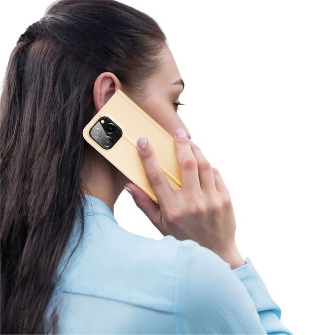 Dux Ducis - iPhone 14 Pro Max Hülle - Handy Bookcover - Skin Pro Series - gold
