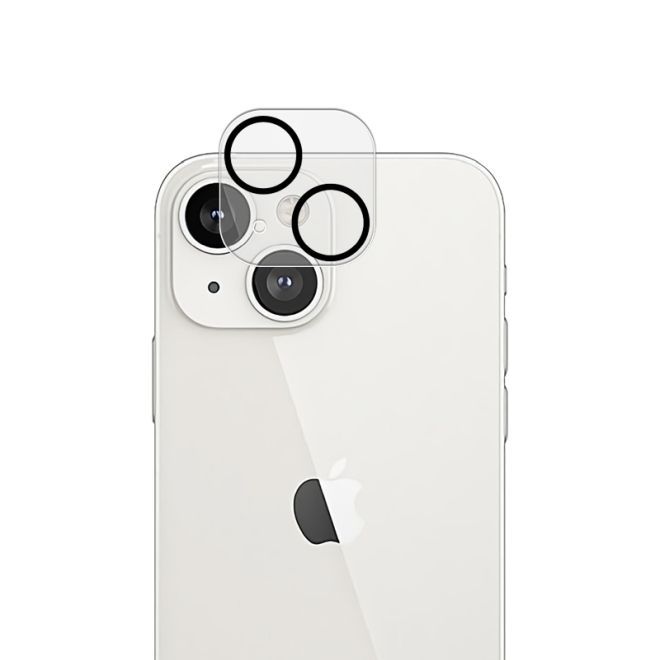 iPhone 14 Kamera Vollschutz Panzerglas - Silk Glass Kameraschutz - schwarz