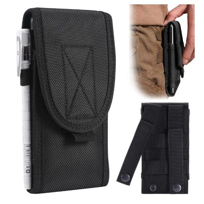 Universelle Outdoor Gürtel Handyhülle (5.4 bis 6.9") - inkl. Karabiner & Stifthalter - Wild Series - schwarz