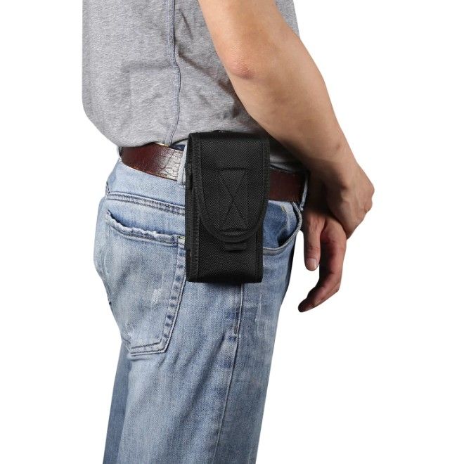 Universelle Outdoor Gürtel Handyhülle (5.4 bis 6.9") - inkl. Karabiner & Stifthalter - Wild Series - schwarz