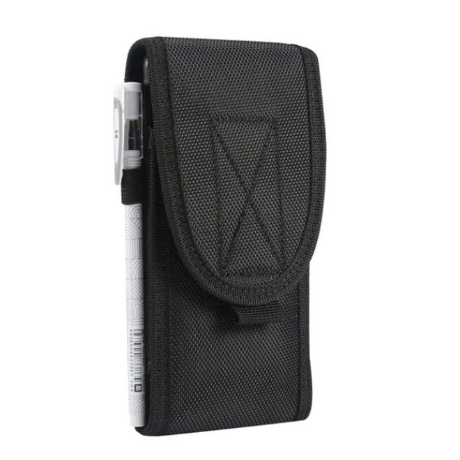 Universelle Outdoor Gürtel Handyhülle (5.4 bis 6.9") - inkl. Karabiner & Stifthalter - Wild Series - schwarz
