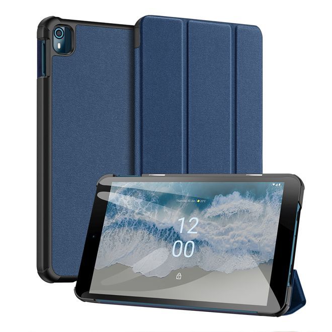 Dux Ducis - Nokia T10 Hülle - Leder Smart Flip Case - Domo Series - blau