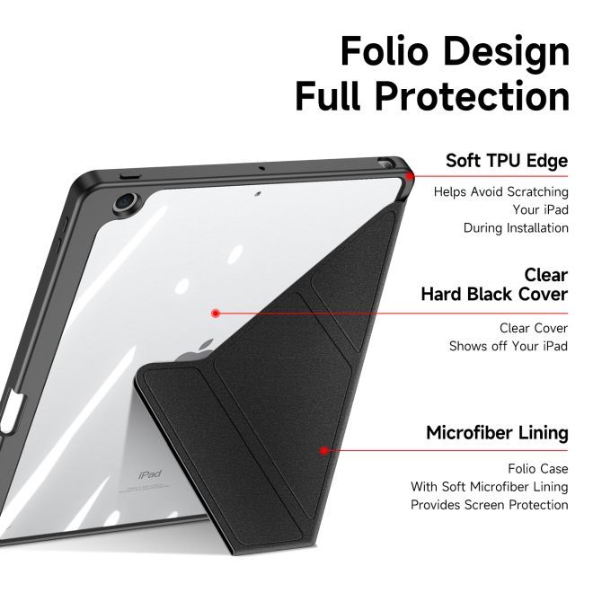 Dux Ducis - iPad 10.2 (2021 / 2020 / 2019) Hülle - Leder Bookcover - Magi Series - schwarz