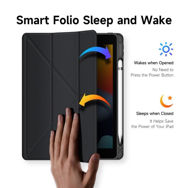Dux Ducis - iPad 10.2 (2021 / 2020 / 2019) Hülle - Leder Bookcover - Magi Series - schwarz