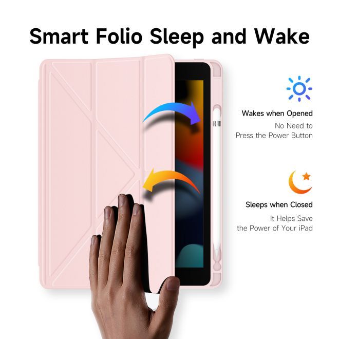 Dux Ducis - iPad 10.2 (2021 / 2020 / 2019) Hülle - Leder Bookcover - Magi Series - pink